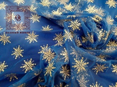 Снежинки блестящие СБО-7 (серебро на синем)