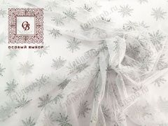 Снежинки блестящие СБО-1 (Серебро на белом) 
